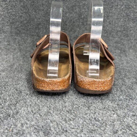 Birkenstock Arizona Sandals Women's Size 8 Brown Leather Buckle Slide Flip Flops - Picture 5 of 11